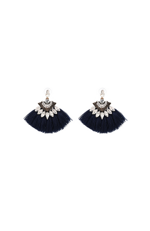 Ava Tassel Earrings | Navy