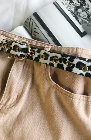 Faux Leopard Hair Belt